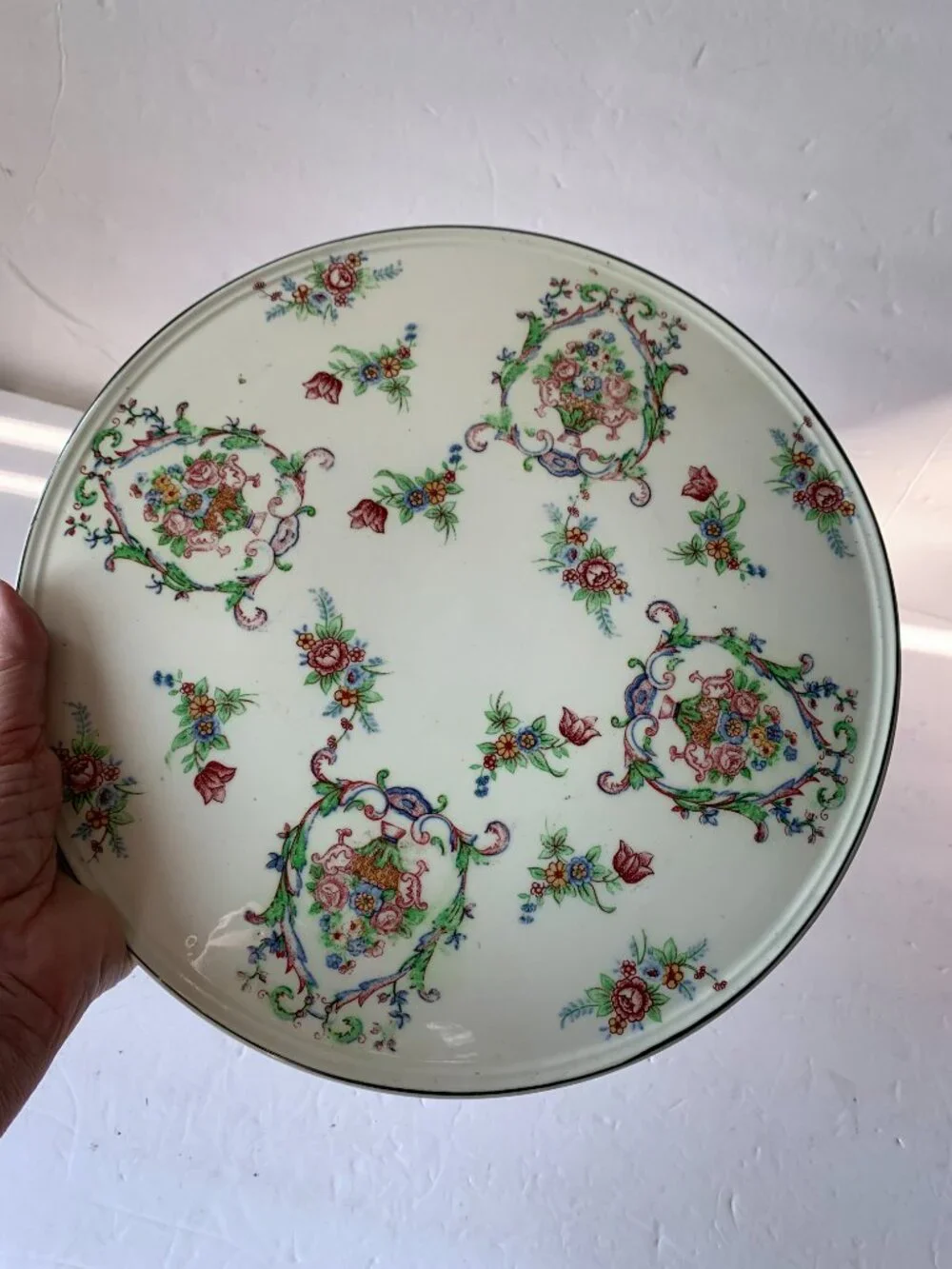 VINTAGE TASHIRO SHOTEN YOKOHAMA CAKE PLATTER  MADE IN JAPAN  HAND PAINTED